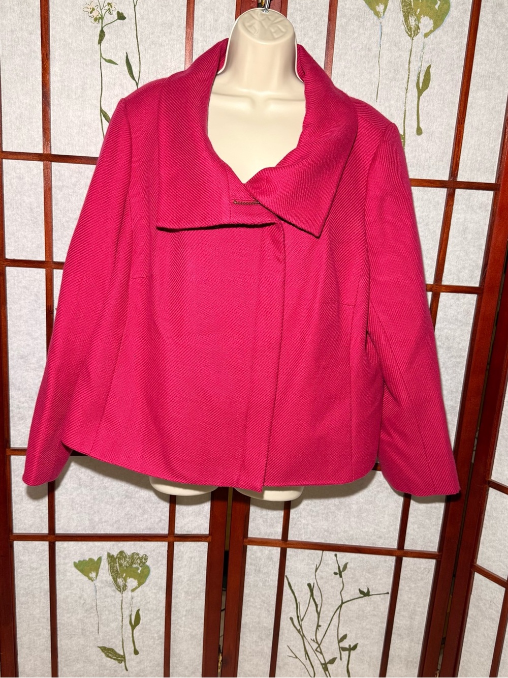 Talbots Full Zip Moto jacket Magenta Acrylic & Wool Blend Pink size 20WP